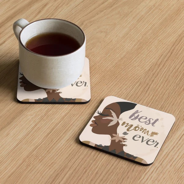“Best Mom Ever” Cork-Back Coaster